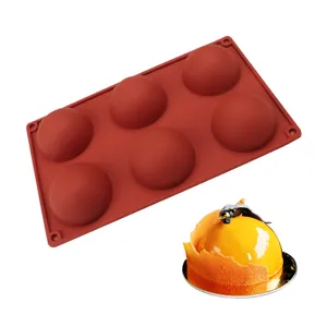6 Cavity Half Sphere Silicone Cake Mold Baking Tray for Chocolate Mousse Pastry Dessert Tool