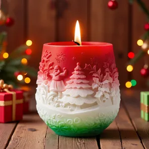 Christmas Series Relief Jar Silicone Mold DIY Scented Candle Gypsum Pot Mold Craft Making Mold