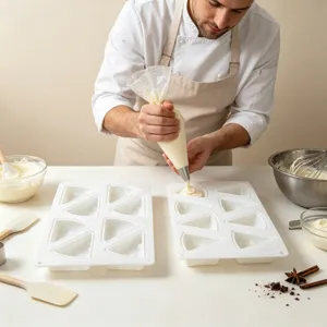 8 Κοιλότητες Τρίγωνο Σιλικόνης Τυρί Mousse Κέικ Καλούπι Ψήσιμο Εργαλείο DIY Ζαχαροπλαστική