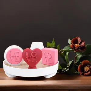 Valentine heart cylinder silicone candle mold DIY love aroma soap craft decoration tool