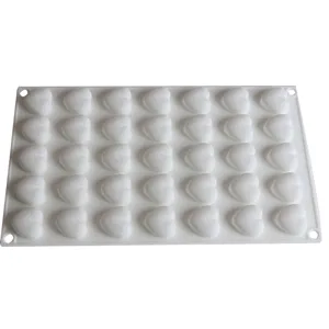 35-cavity heart silicone mold for chocolate, mousse cake, baking, and soap making.
