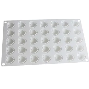 35-cavity heart silicone mold for chocolate mousse cake baking and fondant decoration tool.