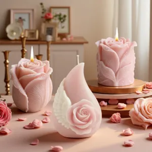 Rose Bud Silicone Mold DIY Aromatherapy Candle Soap Mold 3D Flower Silicone Craft Mold For Baking Home Decor