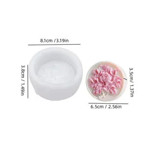 Moule en silicone en forme de fleur pour savon bricolage et resine avec dimensions.