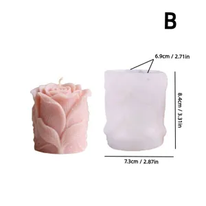 Silicone rose flower bud candle mold DIY handmade aromatherapy soap making tool craft supply