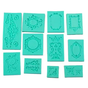European Retro Relief Floral Fondant Cake Mold Silicone Baking Mold Baroque Scroll Chocolate Pastry Decorating Tool