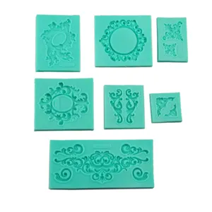 European vintage baroque scroll silicone mold set for fondant cake decorating and baking.