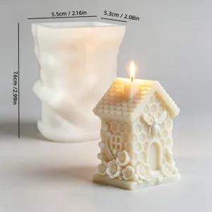 Silicone mold and honeycomb house scented candle set, perfect for handmade DIY crafts.