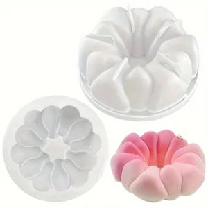 Molde de Silicona para Pastel con Diseño de Corona de Roca Floral Herramienta de Repostería para Postre Francés DIY Mousse Cocina