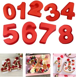 Stampo per Torta in Silicone con Numero Arabo DIY Strumento da Pasticceria Mousse Per Festa di Compleanno Dolce Decorazione di Torte