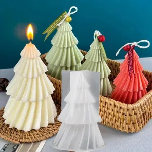 Stampo in silicone candela profumata albero di Natale origami decorazione casa