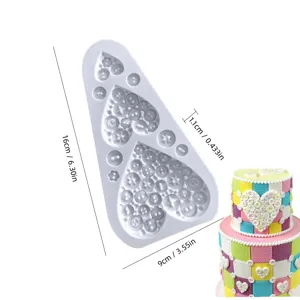 Silicone heart button mold for fondant cake decorating DIY craft baking tool size 16x9cm