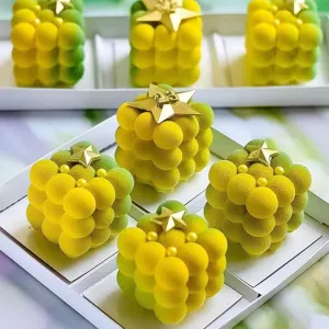 3D Würfel Blase Mousse Kuchen Silikonform antihaftbeschichtet Backwerkzeug Detailansicht