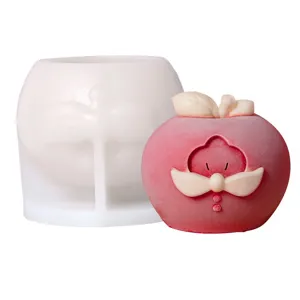 Silicone mold for baking, mousse, and candles featuring a cute apple shape design.