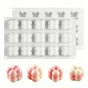 3D Würfel Silikonform Geometrische Mousse Kuchen Backform DIY Kerze Gips Harz Form Küche Backgeschirr
