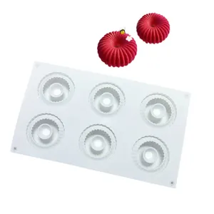 Silicone baking mold 6 cavity ring mold for mousse cake donut chocolate dessert making details