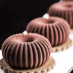 Silicone mold for donut mousse cake, flexible ring dessert baking tool, chocolate pastry pan.