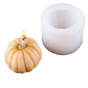 Pumpkin silicone mold for DIY Halloween scented candles, chocolate cake, and baking crafts.