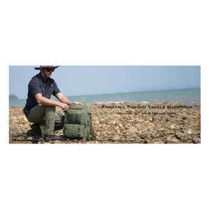 Tactical fishing tackle backpack, large capacity multi-functional outdoor storage bag.