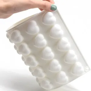 White silicone heart mold for chocolate baking, mousse cake and DIY soap making tool.