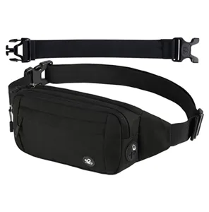 Black tactical fanny pack for men and women, multi-purpose outdoor sports waist bag chest bag.