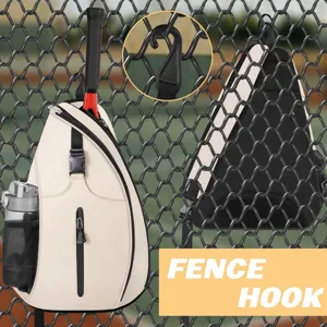 Waterproof sling tennis bag pickleball backpack with fence hook for outdoor sports training