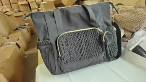 Grosse Kapazitaet schwarze Wickeltasche Handtasche multifunktionale Reise Umhaengetasche
