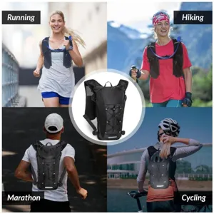 Outdoor sports hydration backpack for running, cycling, marathon, and hiking activities.