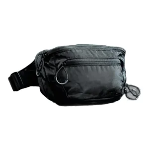 Schwarze Nylon Gürteltasche für Damen und Herren, vielseitige Sporttasche zum Laufen.