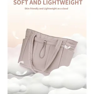 Stylish quilted tote bag for women, lightweight casual shoulder bag with soft padded design for daily travel.