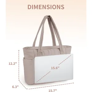 Stylish quilted tote bag for women, lightweight casual travel shoulder bag with spacious laptop pocket.
