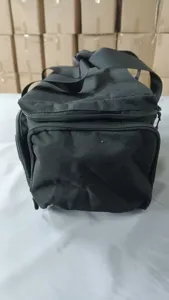 Borsa porta attrezzi nera multifunzionale, borsa a mano resistente per lavoro e riparazione.