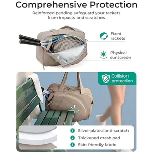 Borsa per racchetta da tennis all'aperto borsa sportiva tote con imbottitura protettiva e stile