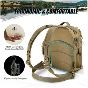 Tactical backpack 3d foam back cushion detail showing ergonomic breathable mesh design.