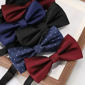 Nœud papillon homme mariage smoking classique couleur unie et motif pois élégant