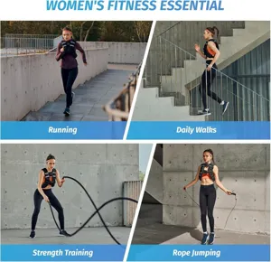 Women weighted fitness vest for running, walking, strength training and rope jumping workouts.