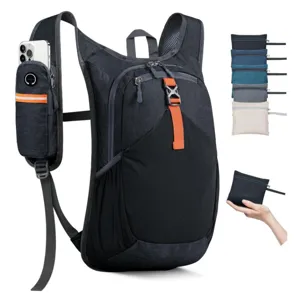 Lightweight foldable waterproof hiking backpack with phone pocket and multi-color options available.
