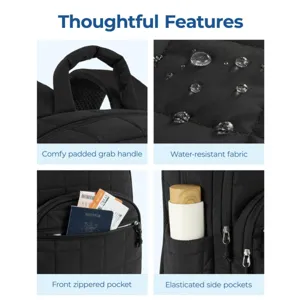 Waterproof 15.6 inch laptop backpack with padded handles, multiple pockets, and durable fabric.