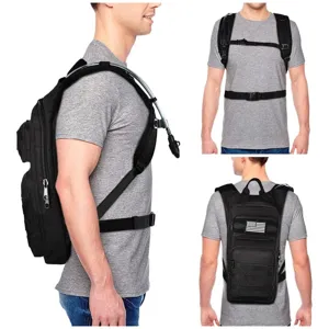 Tactical hydration backpack for hiking cycling outdoor sports with water tube and molle system.