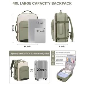 40l large capacity travel backpack waterproof business flight carry on laptop rucksack