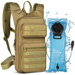 Tactical hydration backpack with 3L water bladder for hiking, cycling, and outdoor sports.