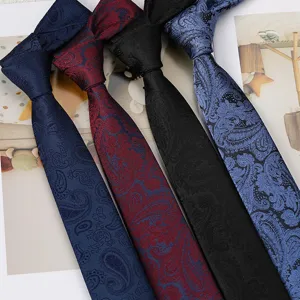 Conjunto de corbatas delgadas de hombre con diseño de cachemira clásico para bodas y negocios.