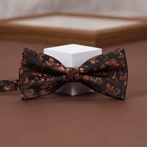 Uomo Donna Retro Floreale Jacquard Farfallino Matrimonio Affari Abito Sposo Testimoni Tuxedo Farfallino Moda Collo