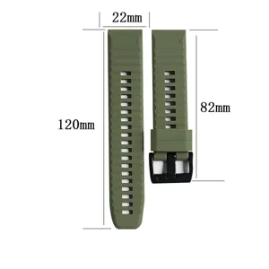 Cinturino di ricambio in silicone dettaglio sgancio rapido per orologio Garmin Fenix 22mm.