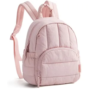 Mini zaino trapuntato rosa chiaro impermeabile casual scuola borsa da giorno donna