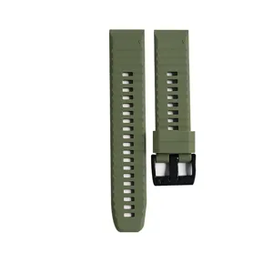 Cinturino di ricambio in silicone verde oliva, cinturino sportivo a sgancio rapido.