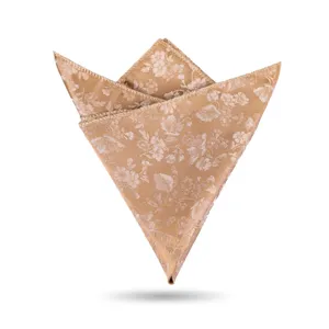 Elegante pañuelo de bolsillo de jacquard floral para hombres, pañuelo de bodas.
