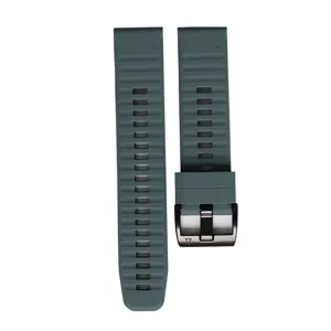 Cinturino di ricambio in silicone, cinturino sportivo texturizzato verde scuro con fibbia.