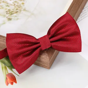 Nœud papillon homme rouge vin en détail, accessoire de mode élégant pour mariage.