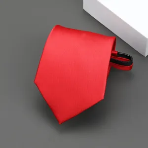 Red zipper tie detail, showcasing smooth fabric texture and convenient pre-tied zipper design.